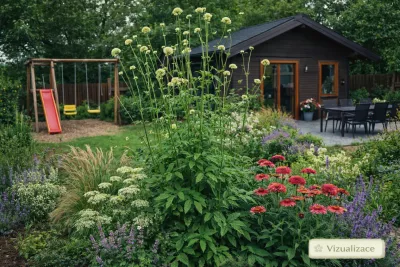 VIZUALIZACE: hlavatka obrovská, třapatka, nepeta, traviny aj.