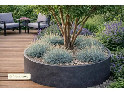 VIZUALIZACE: kostřava sivá, nepeta, šalvěje, rozrazily