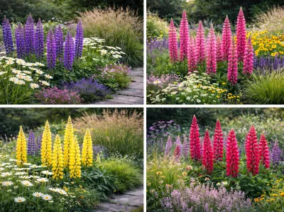 VIZUALIZACE - lupiny v trvalkových záhonech