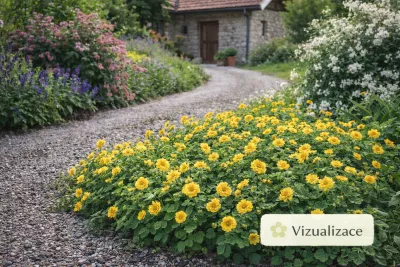 VIZUALIZACE: kuklík, okrasné keře, a traviny