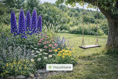 VIZUALIZACE: ostrožka, kopretina, třapatka srstnatá, šalvěj, třapatka aj.