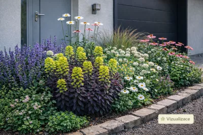 VIZUALIZACE: pryšec, třapatky, nepeta, kavyl, trávnička aj.