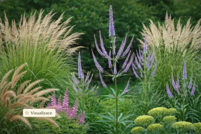 VIZUALIZACE: dochan, hortenzie latnatá, rozrazil sibiřský a metlice trsnatá
