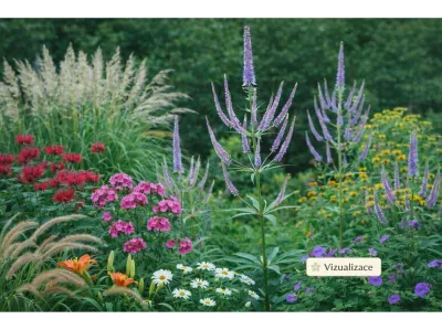 VIZUALIZACE: rozrazil rakouský, kopretina, dochan, zavinutka, kakost, metlice, denivka, záplevák a flox