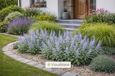 VIZUALIZACE: rozrazil šedý, dochan, levandule, šalvěj a třapatky