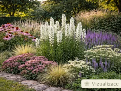 VIZUALIZACE: šuškarda bílá, rozchodník, třapatky, kavyl, agastache, hvězdnice