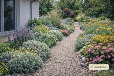 VIZUALIZACE: santolina, vřesovec, šalvěj, levandule, rozchodník, rozrazil aj.