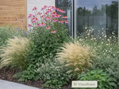 VIZUALIZACE: Svíčkovec v kombinaci s třapatkou nachvou, kavylem a nepetou