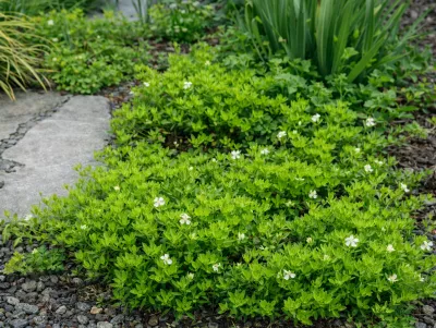 mařinka vonná - jarní sytě zelený koberec s bílými jemnými květy