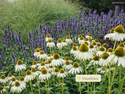 VIZUALIZACE: třapatka bílá, agastache anýzová a metlice trstnatá