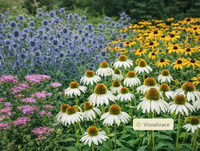 VIZUALIZACE: třapatka bílá, třapatka srstntá, řebříček obecný růžový a mačka alpská
