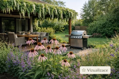 sazenice trvalky třapatovka bledá / echinacea pallida sazenice-kvetin.cz VIZUALIZACE: třapatovka bledá, nepeta, kavyl aj.