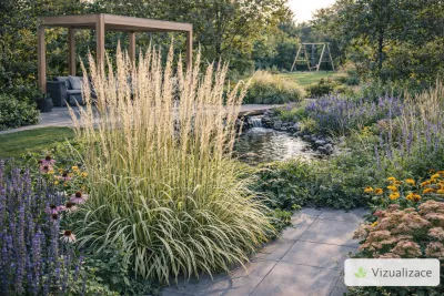 VIZUALIZACE: třtina ostrokvětá, třapatky, rozchodník, agastache, perovskie aj.